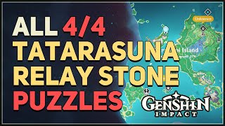 All 4 Tatarasuna Relay Stone Puzzles Genshin Impact Kannazuka [upl. by Ahsieker]