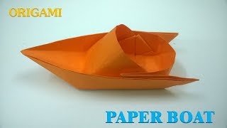 How to make a Paper Boat Origami Tutorial canoe [upl. by Ilatan]