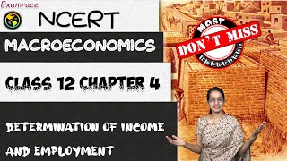 NCERT Class 12 Macroeconomics Chapter 4 Determination of Income and Employment  CUET Economics [upl. by Janna]