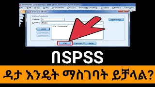 SPSS ላይ ዳታ እንዴት ማስገባት ይቻላል How to insert data in SPSS [upl. by Annerol]