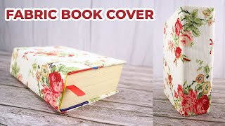 How to Make a Fabric Book Cover So EASY [upl. by Bekelja]