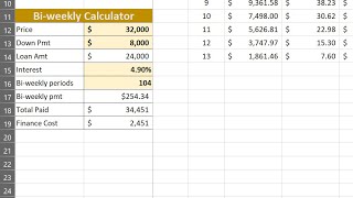 Calculate a Car Loan with Biweekly Payments Instead of Monthly [upl. by Yurik]