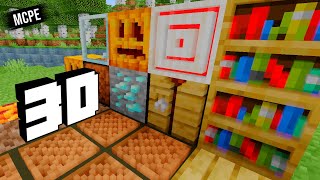 Minecraft PE 3D TEXTURE PACK Best MCPE Texture Pack with Shader [upl. by Witte]