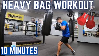 Heavy Bag Workout  10 Minute Follow Along Boxing Workout [upl. by Ellehsal692]