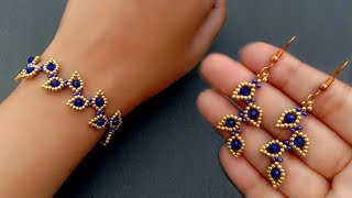 Seed Bead Jewelry Making Tutorials For BeginnersBracelet amp Earrings Useful amp Easy [upl. by Sapphire]