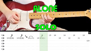 ALONE  Guitar lesson  Guitar solo with tabs  Heart  fast amp slow version [upl. by Junia697]