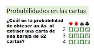 En una baraja de 52 cartas cual es la probabilidad [upl. by Monia]