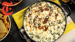 Cheesy Spinach Artichoke Dip  NYT Cooking [upl. by Etteyafal]