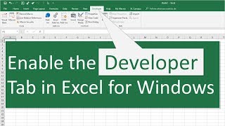 How to Enable the Developer Tab in Excel for Windows [upl. by Sibilla196]