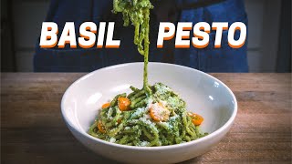 EASY BASIL PESTO PASTA with Toasted Walnuts [upl. by Anilak]