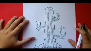 Como dibujar un cactus paso a paso  How to draw a cactus [upl. by Enileve]