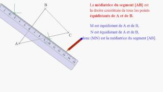 Construction des 3 médiatrices dun triangle [upl. by Roeser504]