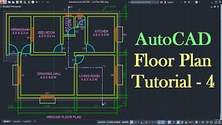 AutoCAD Floor Plan Tutorial for Beginners  4 [upl. by Nrevel372]