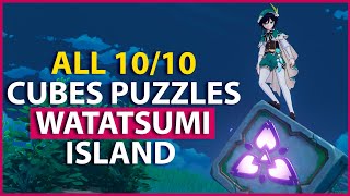 All 10 Cubes Puzzles Watatsumi Island Genshin Impact [upl. by Akyssej612]