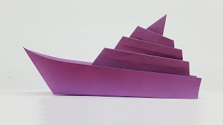 Paper Ship Making Origami Tutorial  How to Make a Paper Boat  Origami Boat [upl. by Eilegna]