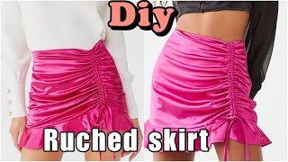 How to make a ruched skirt  diy ruched skirt [upl. by Ellwood]