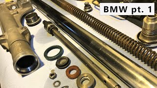 BMW R100S Fork Disassembly  First service after 40 Years You can do it too [upl. by Orestes]