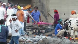 Cremations on the Ganges River in Varanasi India [upl. by Arivle]