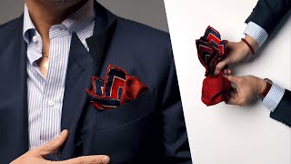 4 Classic Ways To Wear A Pocket Square  Instructions • Effortless Gent [upl. by Glimp910]