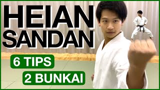 HEIAN SANDAN Kata Tutorial 6 Tips amp 2 Bunkai [upl. by Garretson]