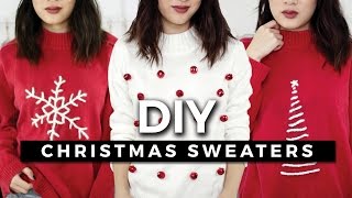 DIY Ugly Christmas Sweaters Easy amp Minimal  GIVEAWAY [upl. by Miranda]