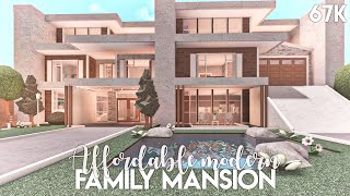 Affordable Modern Family Mansion  Bloxburg Build [upl. by Akemyt]