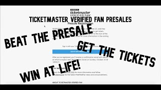 HOW TO SUCCEED AT TICKETMASTER VERIFIED FAN PRESALES [upl. by Htyderem]