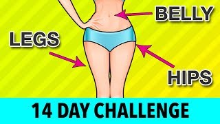 14DAY Legs  Belly  Hips Challenge  Home Exercises [upl. by Hocker567]