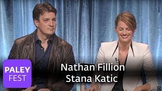 Castle  Nathan Fillion and Stana Katic Talk Handcuffs [upl. by Nirag]