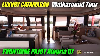 2019 Fountaine Pajot Alegria 67 Catamaran  Deck Interior Walkthrough  2019 Miami Boat Show [upl. by Gadmann856]