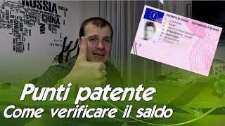 Punti patente Come verificare il saldo [upl. by Htbazile]