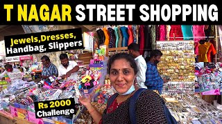 T Nagar Street Shopping  Jewels Dress amp Handbags Rs 2000 Challenge  Shopping Haul Tamil Chennai [upl. by Mervin]