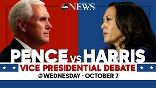 2020 Vice Presidential Debate WATCH LIVE VP Mike Pence Kamala Harris go headtohead  ABC News [upl. by Ahsile]