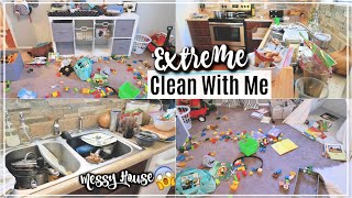 EXTREME CLEAN WITH ME  ACTUAL MESSY HOUSE CLEANING MOTIVATION  SAHM [upl. by Joelly609]