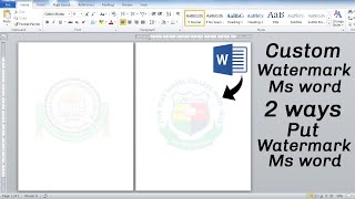 2 Different Ways to Make Watermark in Microsoft word  Any Logo  Any Picture  Ms Word Tutorial [upl. by Anavi649]