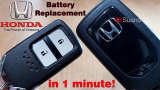 HONDA Smart Key  Keyless  Key FOB Battery Replacement [upl. by Judd]