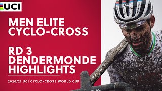 Round 3  Men Elite Highlights  202021 UCI Cyclocross World Cup  Dendermonde [upl. by Mulry]