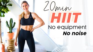 20 MIN HOME HIIT WORKOUT  No equipment no noise no impact [upl. by Llerahs]