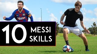 TOP 10 MESSI SKILLS to Beat Defenders [upl. by Nauh57]