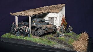 135 WW2 Diorama Full build with realistic scenery  Cyber hobby Pz III Ausf H [upl. by Lewse]