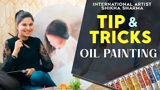 How To Make Oil Painting By Artist Shikha Sharma  OIL PAINTING TIPS [upl. by Moneta444]