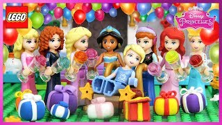 ♥ LEGO Disney Princess BIRTHDAY CELEBRATION Stop Motion Animation Cartoons for Kids [upl. by Naimerej783]