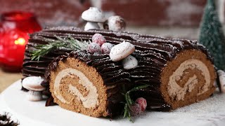 Bûche de Noël A French Christmas Dessert • Tasty [upl. by Norabal]