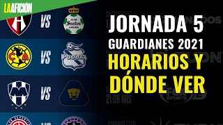 Partidos de HOY Liga MX 2021 horarios y dónde ver la Jornada 5 [upl. by Collete]