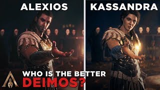 Alexios as Deimos vs Kassandra as Deimos  Assassins Creed Odyssey [upl. by Anohr]