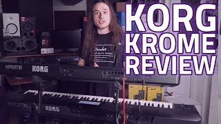 Korg Krome Synthesizer Keyboard Workstation Review amp Demo [upl. by Ahsiak325]