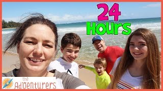 24 Hours On The Beach  That YouTub3 Family I The Adventurers [upl. by Arbrab779]