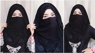 Summer Hijab Tutorial with Niqab  Full Coverage  Layers Hijab Tutorial  Hijab Tutorial [upl. by Aronoff553]