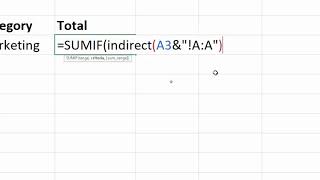 SUMIF with INDIRECT Function for Dynamic Sheet and Table References [upl. by Naillig]