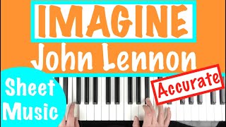 How to play IMAGINE  John Lennon Piano Accompaniment Chords Tutorial [upl. by Drofnas662]